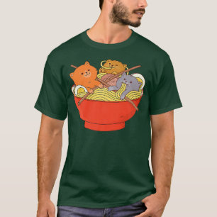 Camiseta Gato de Ramen Kawaii Neko Anime Otaku Gatos Japone