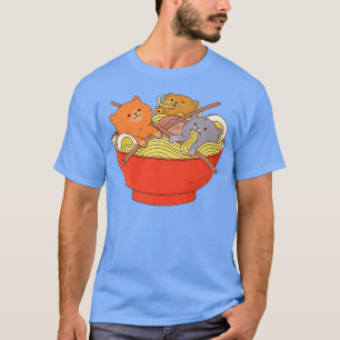 Camiseta Gato de Ramen Kawaii Neko Anime Otaku Gatos Japone