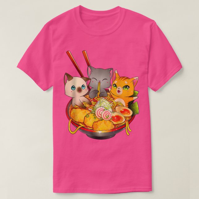 Camiseta Gato de Ramen Kawaii Neko Anime Otaku Gatos Japone (Diseño del anverso)