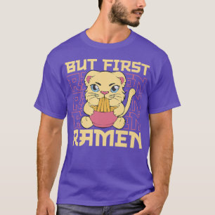 Camiseta Gato de Ramen Kawaii Noodle Japonés Funny Anime Ca