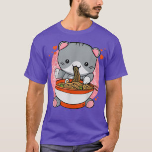 Camiseta Gato de Ramen Neko Anime Gato Lover Kawaii Gif Jap