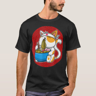 Camiseta Gato de Ramen Neko Anime Gato Lover Kawaii Gir Jap