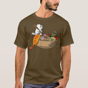 Camiseta Gato de Ramen Neko Anime Kawaii Gato Lover Gif Jap