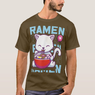 Camiseta Gato de Ramen Neko Anime Kawaii Regalos de Merch J