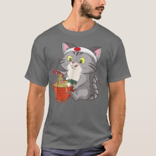 Camiseta Gato de Ramen Neko Anime Kawaii Regalos de Merch J
