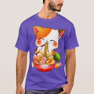 Camiseta Gato de Ramen Neko Anime Kawaii Regalos de Merch J
