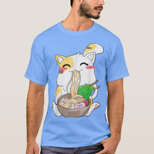 Camiseta Gato de Ramen Neko Anime Kawaii Regalos de Merch J