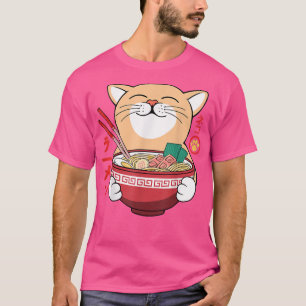 Camiseta Gato de Ramen Neko Anime Kawaii Regalos de Merch J