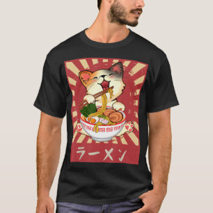 Camiseta Gato de Ramen Neko Anime Kawaii Regalos de Merch J