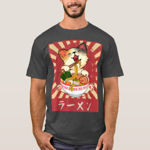 Camiseta Gato de Ramen Neko Anime Kawaii Regalos de Merch J