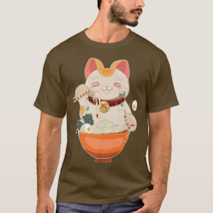 Camiseta Gato de Ramen Neko Anime Otaku Kawaii Regalos Japo
