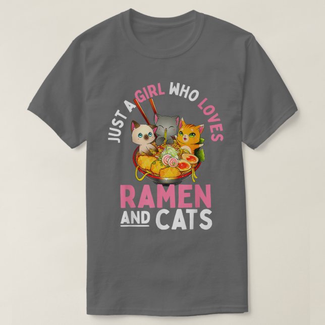 Camiseta Gato de Ramen Neko Kawaii Anime Gats Chica de rega (Diseño del anverso)