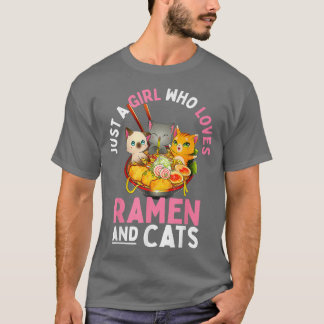 Camiseta Gato de Ramen Neko Kawaii Anime Gats Chica de rega