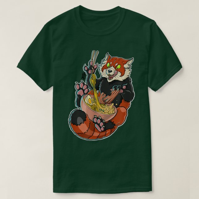 Camiseta Gato de Ramen Panda Kawaii Anime Comida Japonesa 9 (Diseño del anverso)