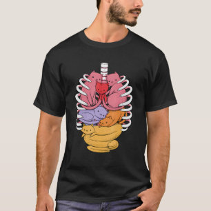Camiseta Gato de rayos X de anatomía humana Anatomicat