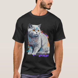 Camiseta Gato de raza British Shorthair Colorida Señora Mam