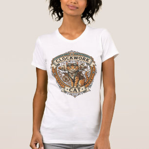 Camiseta Gato de relojería Gato Steampunk Arte vectorial vi