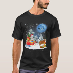 Camiseta Gato de renos Navidades Santa enciende a papá de m