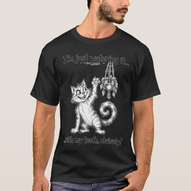 Camiseta Gato de Riego de Plantas (Anverso)