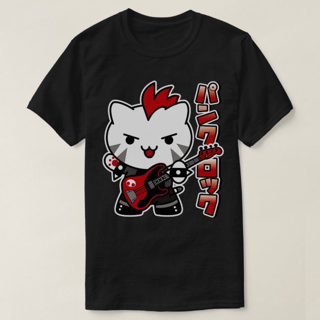Camiseta Gato de rock de punk (Diseño del anverso)