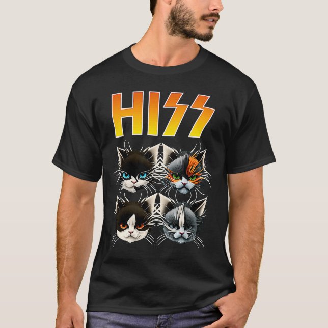 Camiseta Gato de rock de ropa de Rockin de sus gatos (Anverso)