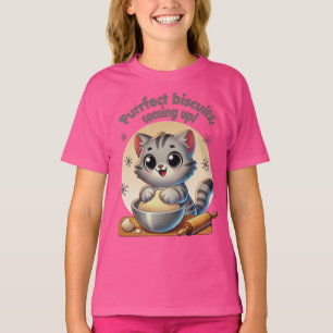 Camiseta Gato de rodillas "Procure galletas, venga"