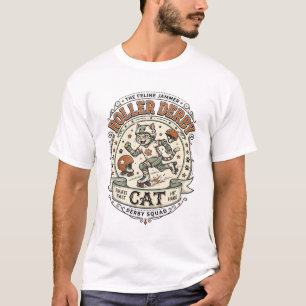 Camiseta Gato de Roller Derby Gato de Roller Derby Vector V