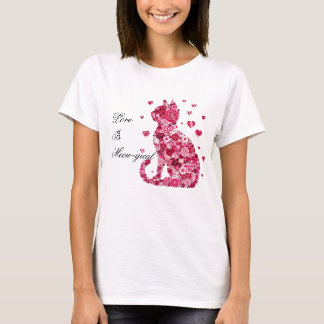 Camiseta Gato de Rosas (Anverso)