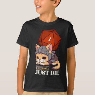 Camiseta Gato de Rpg Supongo que Moriré D20 Gato Fracasa Un