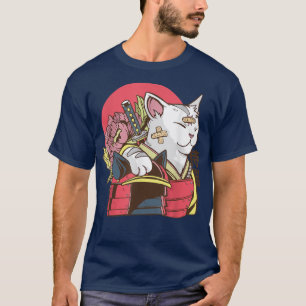 Camiseta Gato de Samurai con artes marciales de yeso de arm