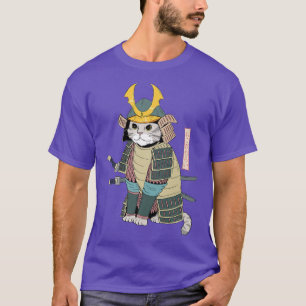 Camiseta Gato de Samurai Gato japonés en una armadura de Sa