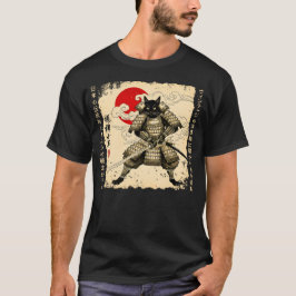 Camiseta Gato de Samurai gato japonés Gato de anime guerrer