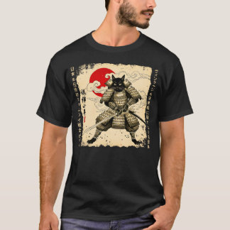 Camiseta Gato de Samurai gato japonés Gato de anime guerrer