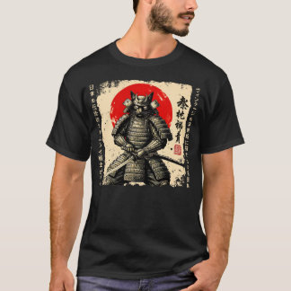 Camiseta Gato de Samurai gato japonés Gato de anime guerrer