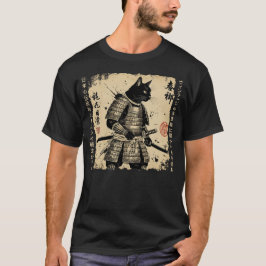 Camiseta Gato de Samurai gato japonés Gato de anime guerrer