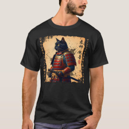 Camiseta Gato de Samurai gato japonés Gato de anime guerrer