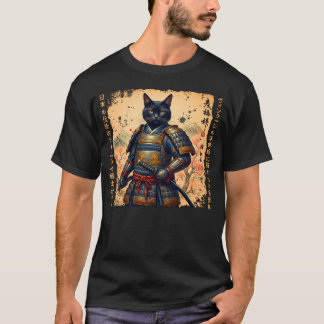 Camiseta Gato de Samurai gato japonés Gato de anime guerrer