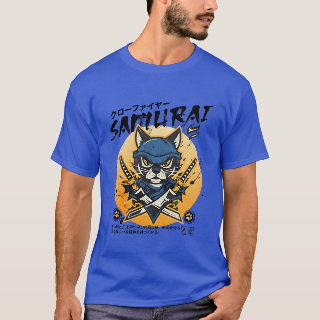 Camiseta Gato de Samurai Gato Ninja Gato Assassin Gato Gato (Anverso)
