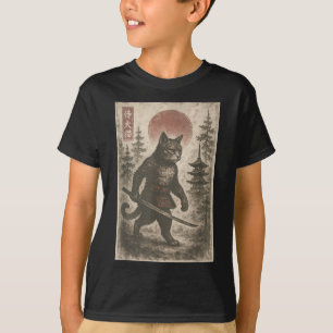 Camiseta Gato de Samurai Gráfico gráfico japonés Ukiyo-e Ar