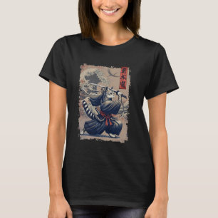 Camiseta Gato de Samurai Guerrero de Ukiyo Ink Artwork Cat 