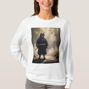 Camiseta Gato de Samurai - Honorable guerrero felino japoné