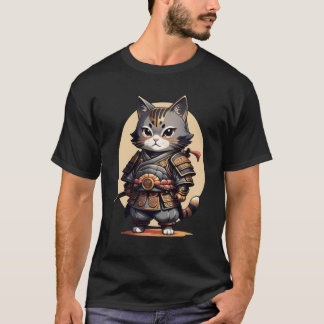 Camiseta Gato de Samurai Personalizado japonés gato arte di