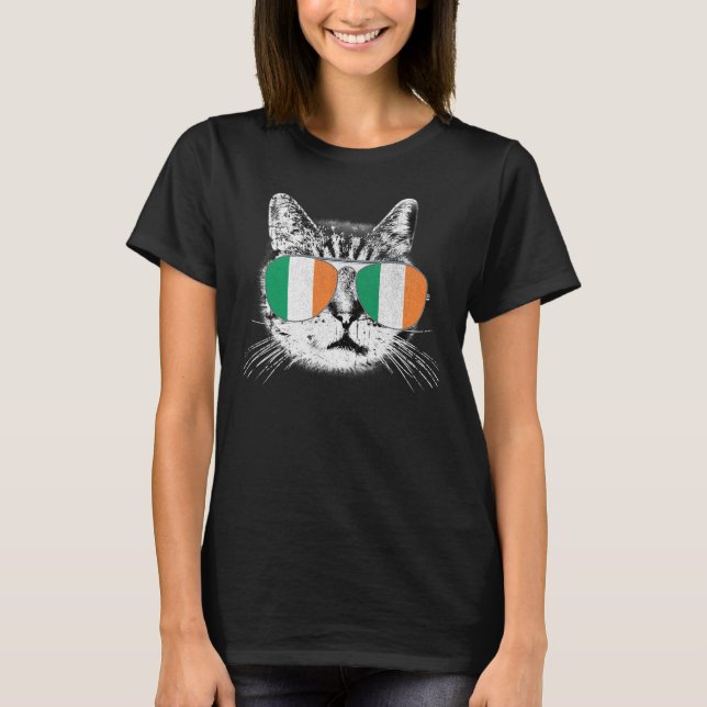 Camiseta Gato de San Patrocinador Día de la Bandera Irlande (Anverso)
