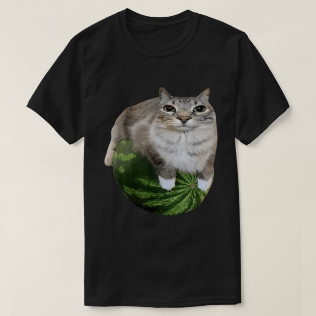 Camiseta Gato de sandía | Gracioso Meme Kitty Art (Diseño del anverso)