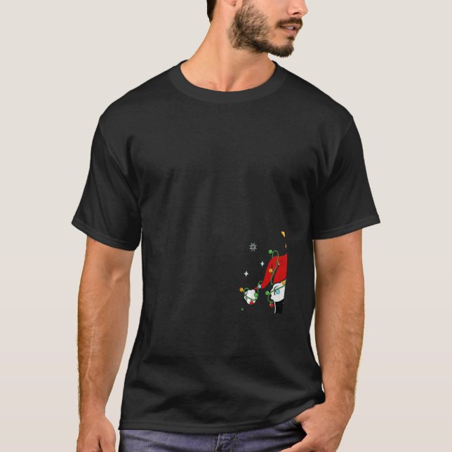 Camiseta Gato De Santa Negro Envuelto En Pajamas De Navidad (Anverso)