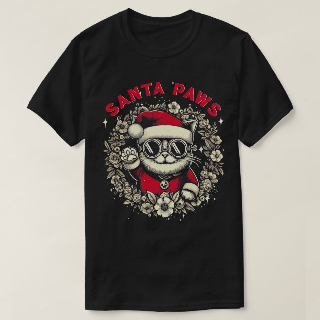 Camiseta Gato de Santa Paws (Diseño del anverso)