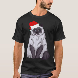Camiseta Gato de Santa Ragdoll Navidades Pajama Gracioso re