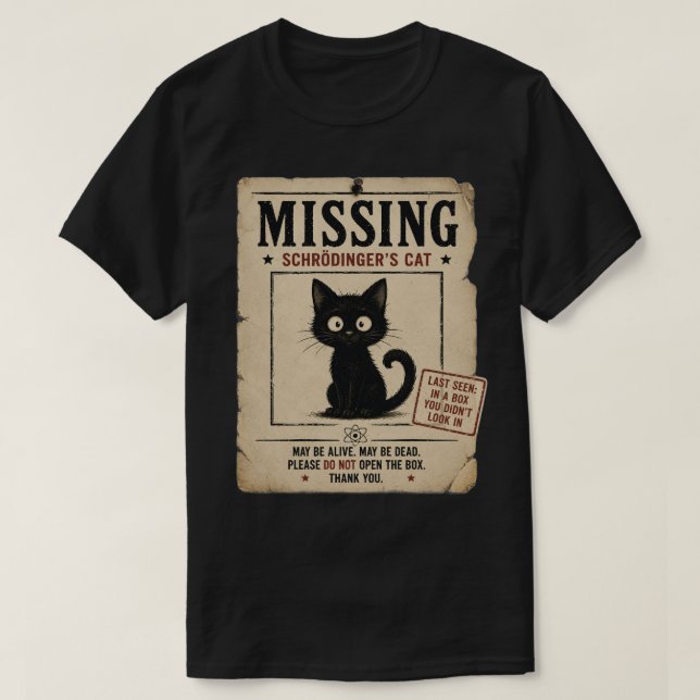 CAMISETA GATO DE SCHRODINGER (Diseño del anverso)