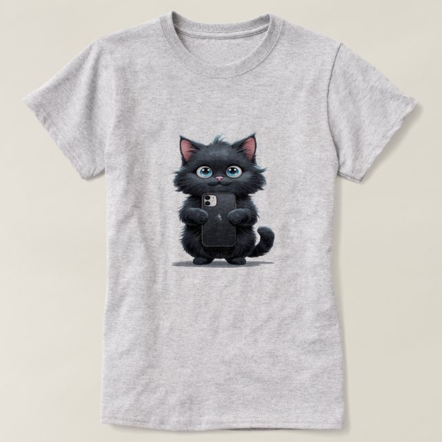 Camiseta Gato de selfie (Diseño del anverso)