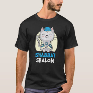 Camiseta Gato de Shabat Shalom Día Santo Judaísmo Yom Kipp